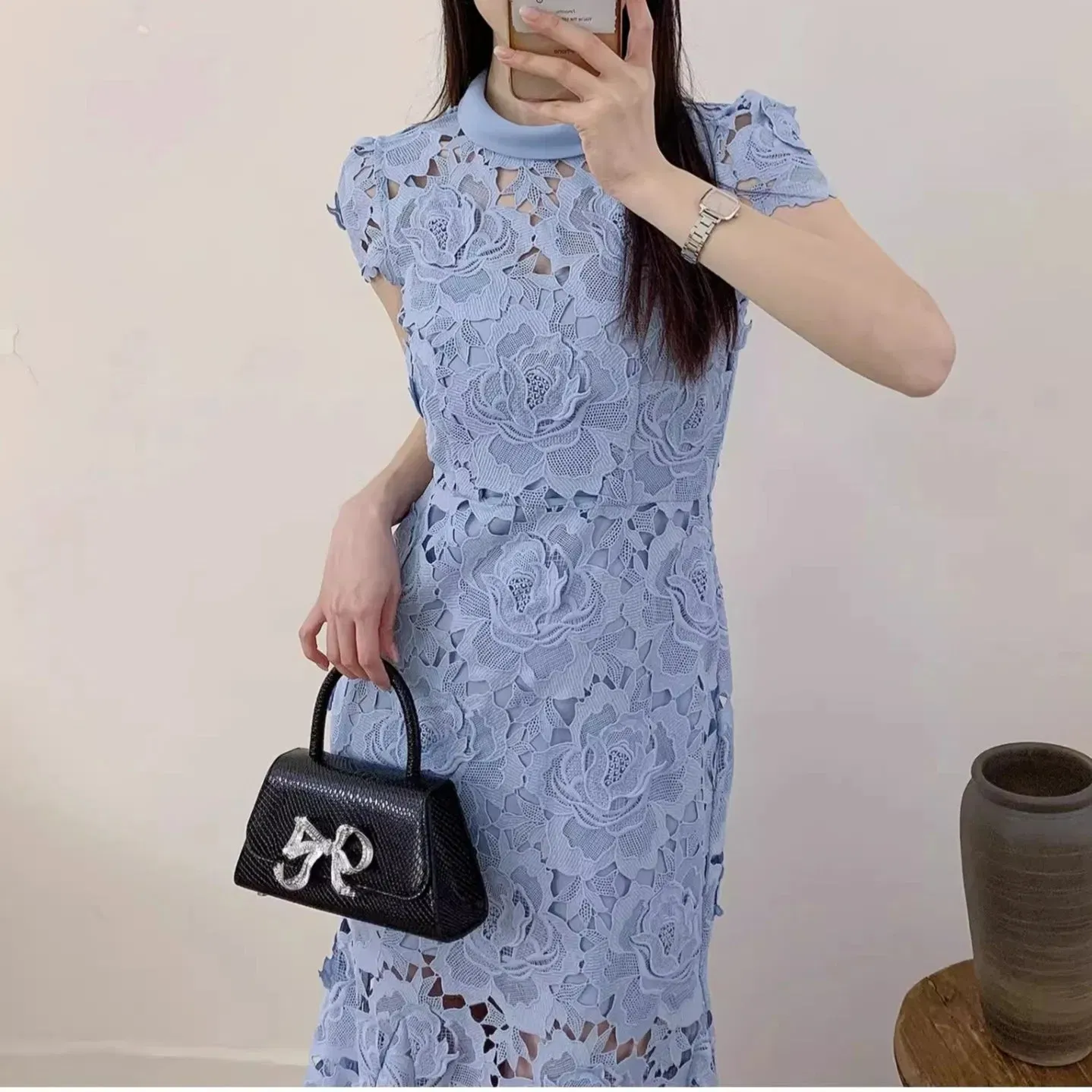 Blue Hour Lace Dress